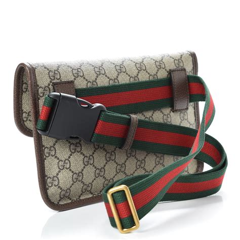 gucci gg supreme monogram neo vintage web belt bag brown